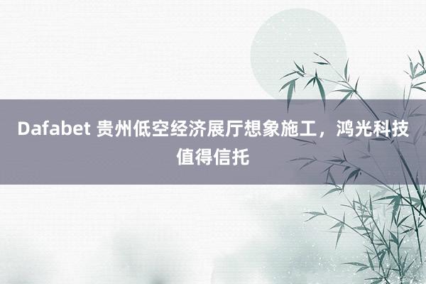 Dafabet 贵州低空经济展厅想象施工，鸿光科技值得信托