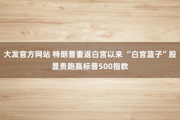大发官方网站 特朗普重返白宫以来 “白宫篮子”股显贵跑赢标普500指数
