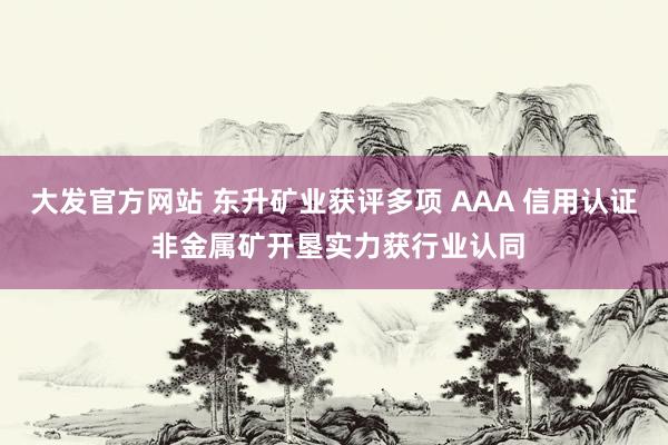 大发官方网站 东升矿业获评多项 AAA 信用认证 非金属矿开垦实力获行业认同