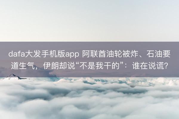 dafa大发手机版app 阿联酋油轮被炸、石油要道生气，<a href=
